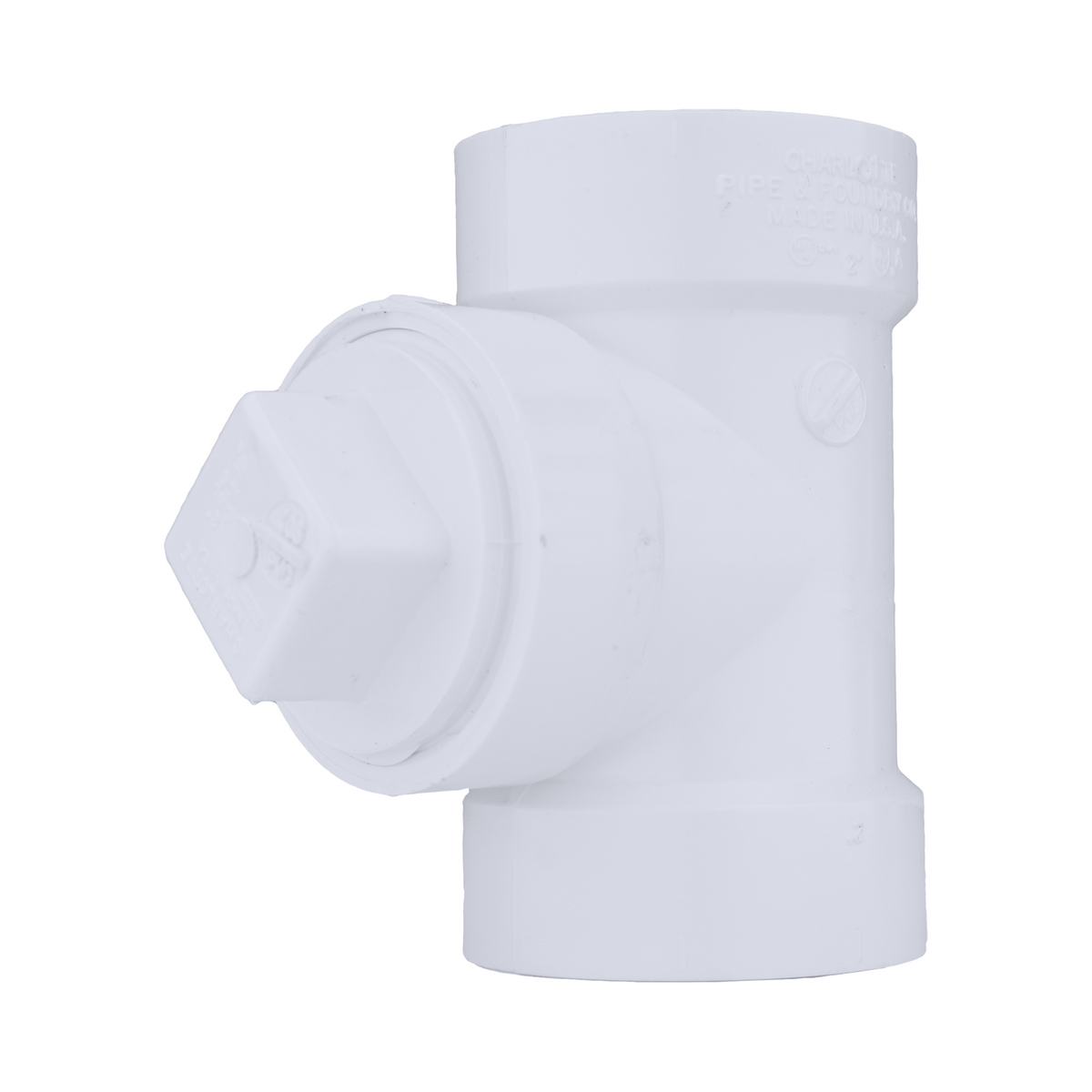 Jones Stephens PCT320 2" PVC Cleanout Test Tee with Plug