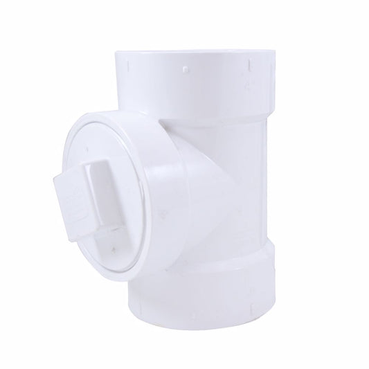 Jones Stephens PCT340 4" PVC Cleanout Test Tee with Plug