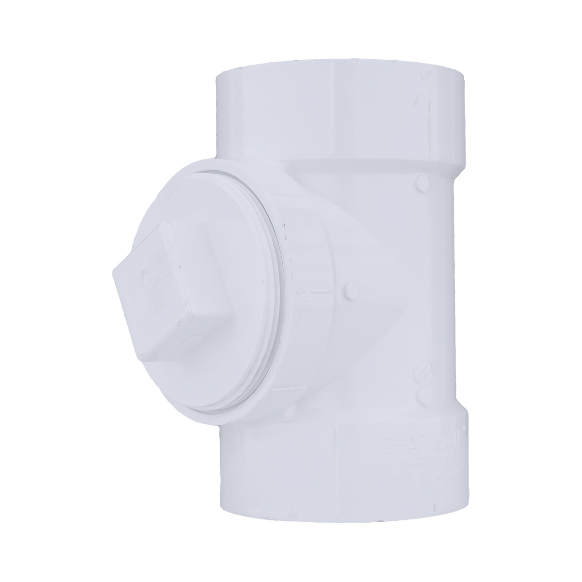 Jones Stephens PCT340 4" PVC Cleanout Test Tee with Plug