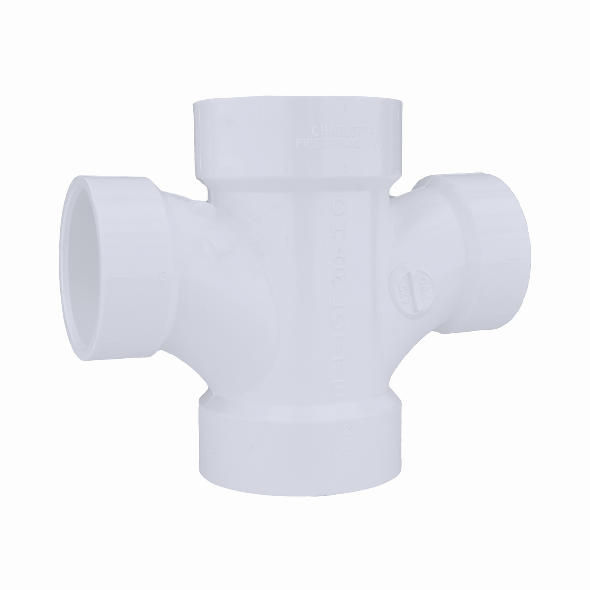 Jones Stephens PDT521 2" x 2" x 1-1/2" x 1-1/2" PVC Double Sanitary Tee