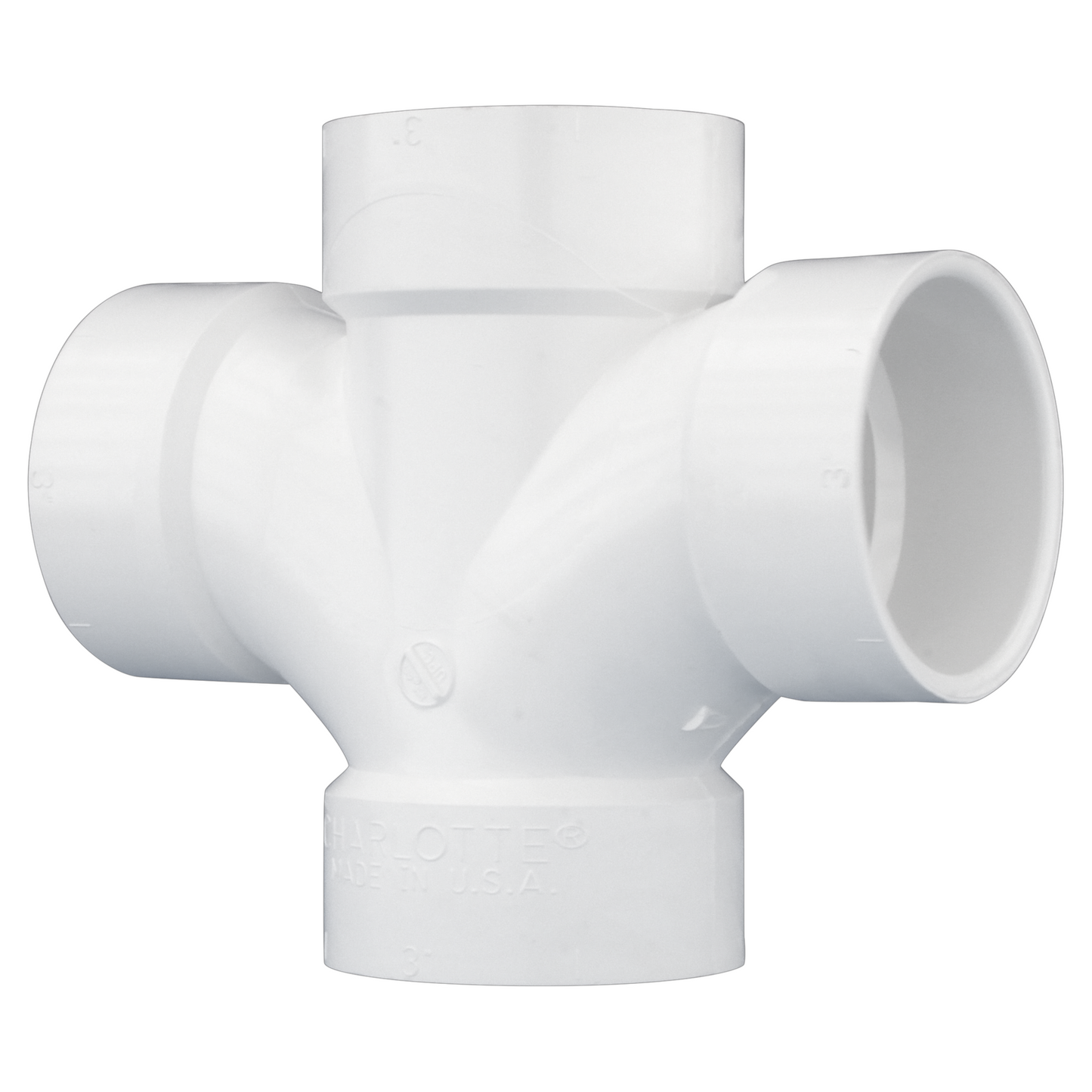 Jones Stephens PDT530 3" PVC Double Sanitary Tee