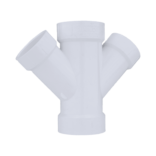 Jones Stephens PDY421 2" x 1-1/2" PVC Reducing Double Wye