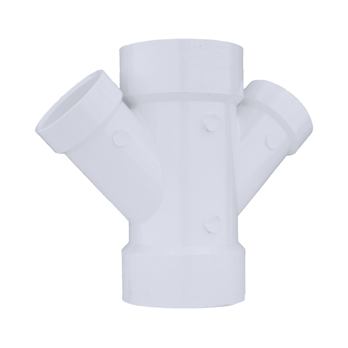 Jones Stephens PDY432 3" x 2" PVC Reducing Double Wye