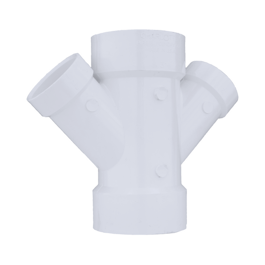 Jones Stephens PDY432 3" x 2" PVC Reducing Double Wye
