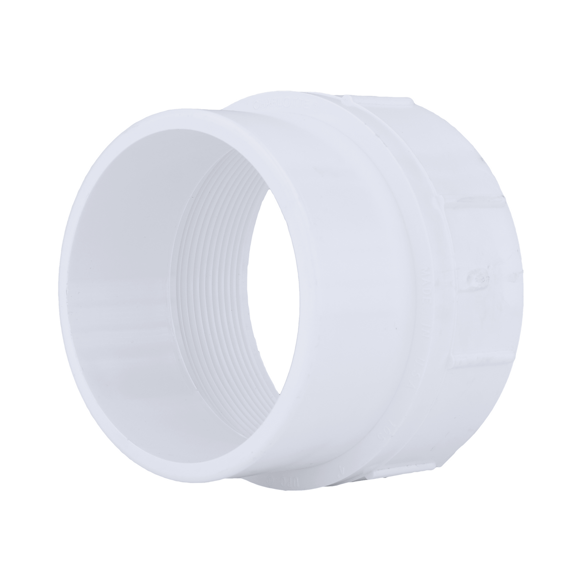 Jones Stephens PFA639 4" PVC Cleanout Adapter, S x FPT