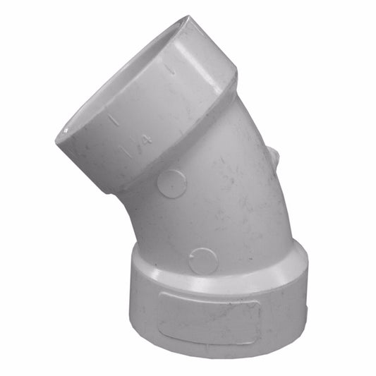 Jones Stephens PFL660 6" PVC 45° Elbow, H x H