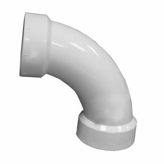 Jones Stephens PFL830L 3" PVC 90° Long Sweep Elbow, H x H