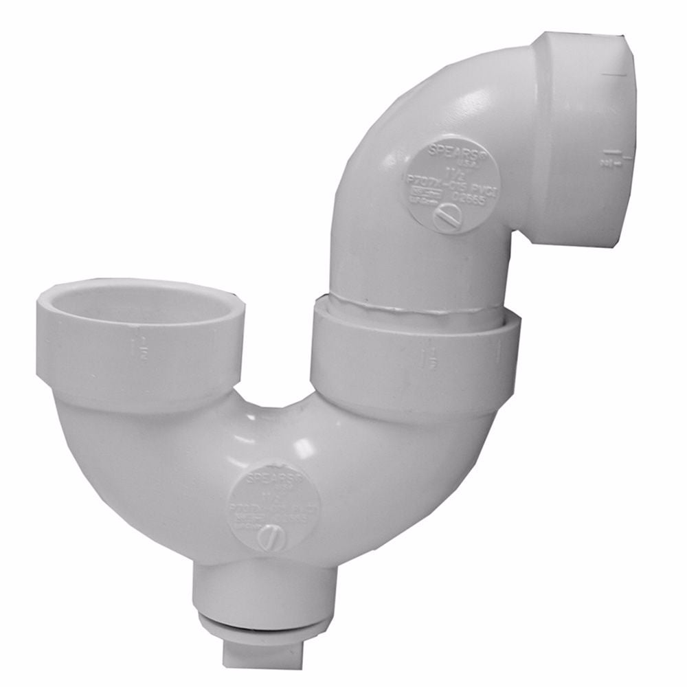 Jones Stephens PPT415 1-1/2" Sch. 40 PVC P-Trap with Cleanout, H x H