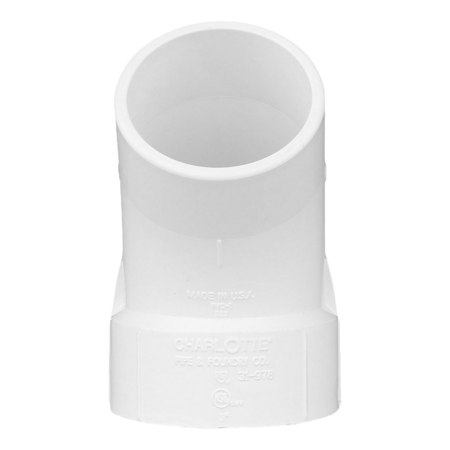 Jones Stephens PSL730 3" PVC 45° Street Elbow, SPG x H