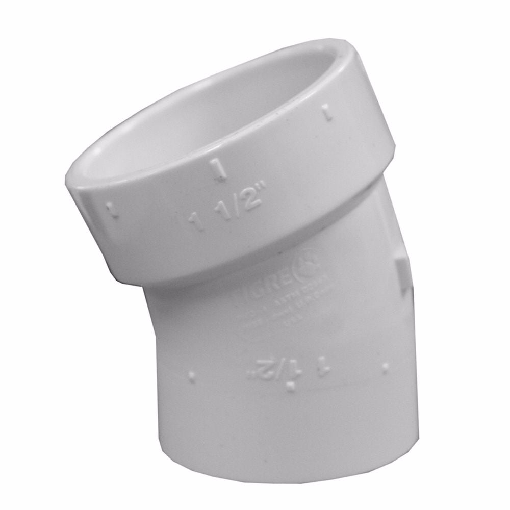 Jones Stephens PSL830 3" PVC 22-1/2° Street Elbow, SPG x H
