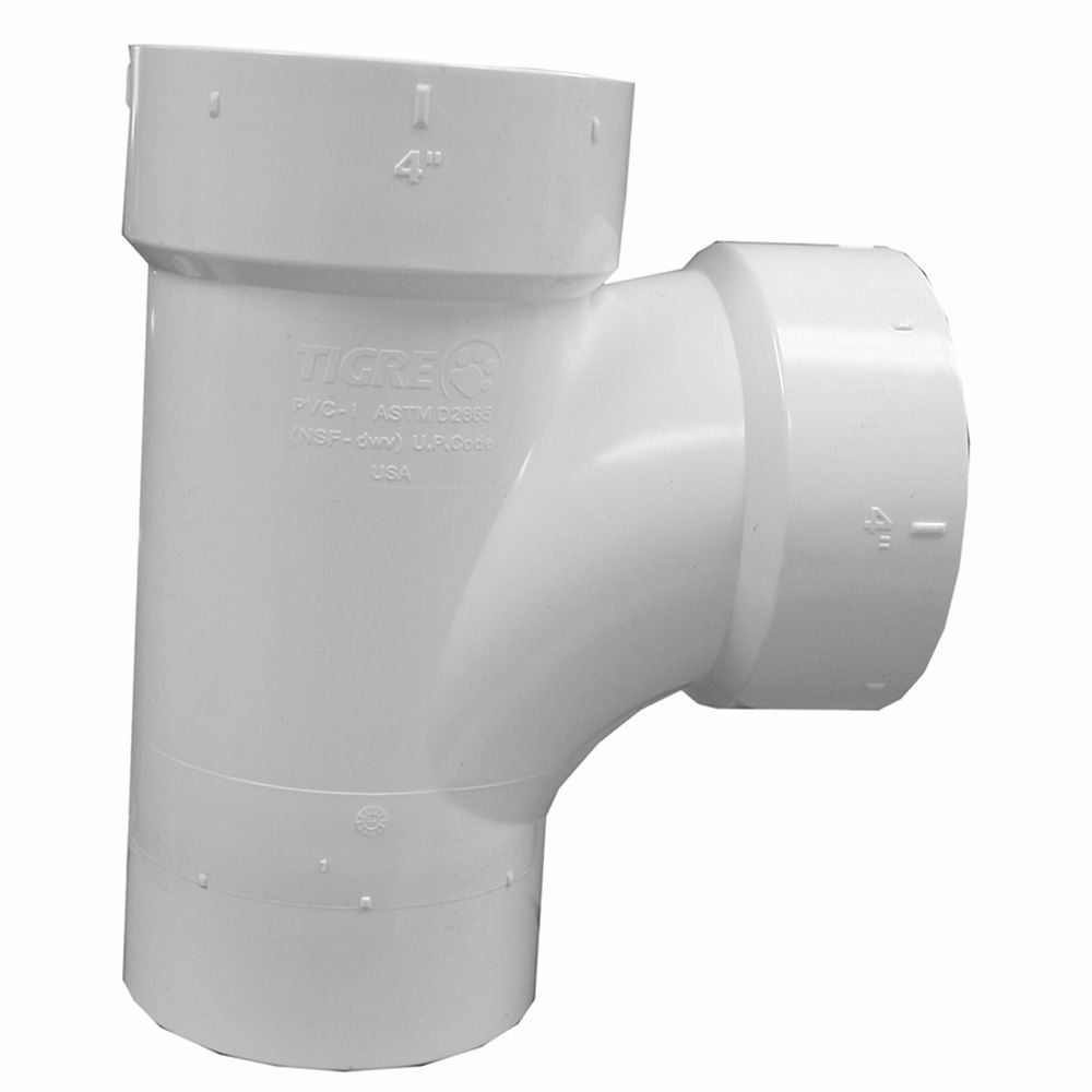 Jones Stephens PSS140 4" PVC Sanitary Street Tee, SPG x H
