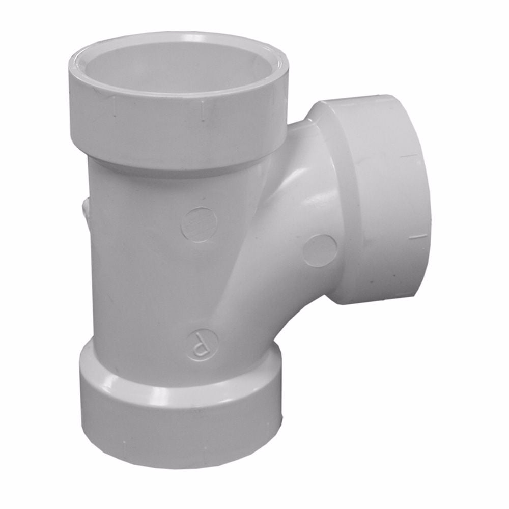 Jones Stephens PST122 2" x 1-1/2" x 2" PVC Sanitary Reducing Tee, SPG x H