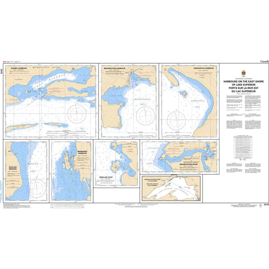 Paradise Clay CAN2315 CHS Chart Harbours on the East Shore of Lake Superior/Ports sur la rive est du lac Supérieur