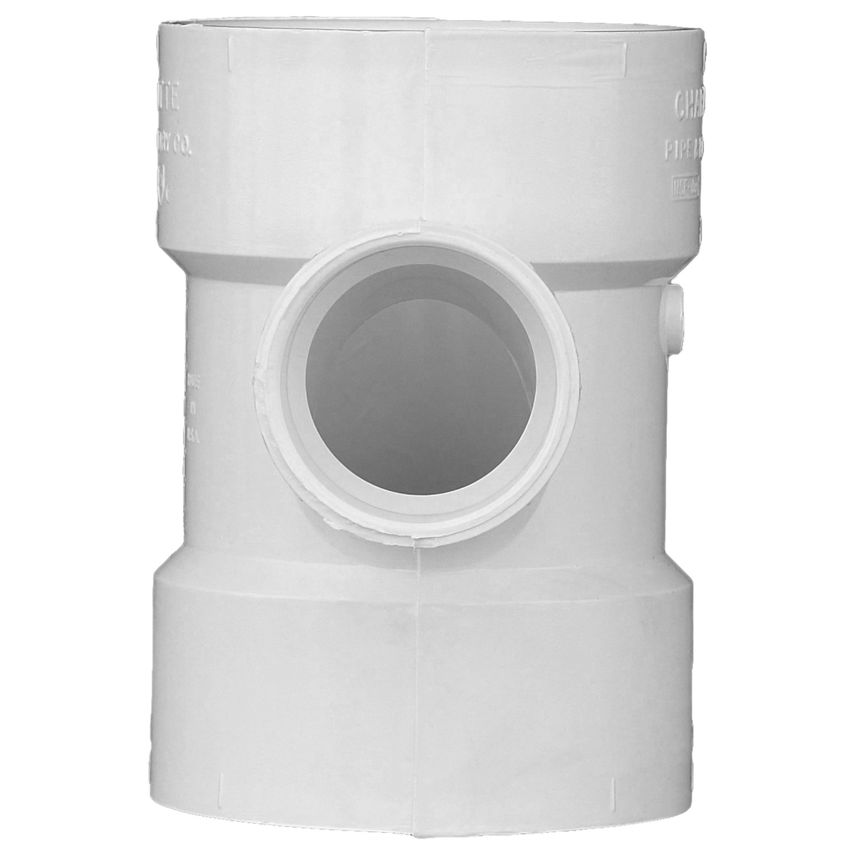 Jones Stephens PST131 3" x 3" x 1-1/2" PVC Sanitary Reducing Tee, SPG x H
