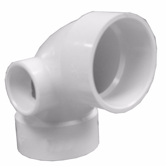 Jones Stephens PFL131 3" x 3" x 1-1/2" PVC Tee with Side Inlet 90° Elbow, H x H x H