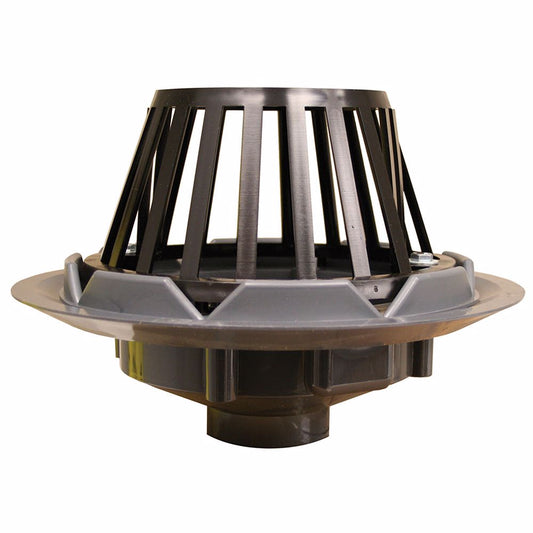 Jones Stephens R18014 3" PVC Roof Drain with Plastic Dome
