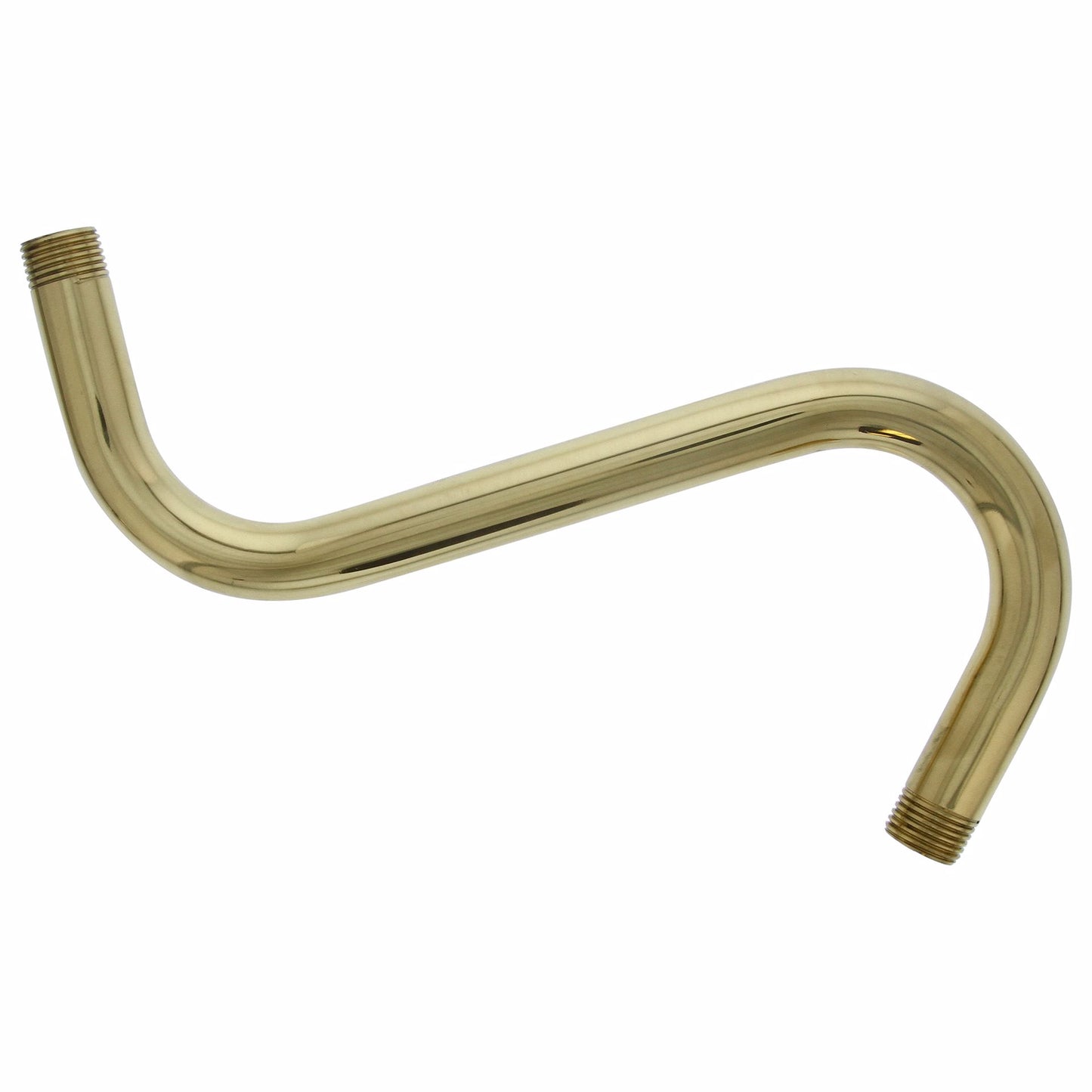 Jones Stephens S01036 Polished Brass S-Shaped Shower Arm with 8" Rise