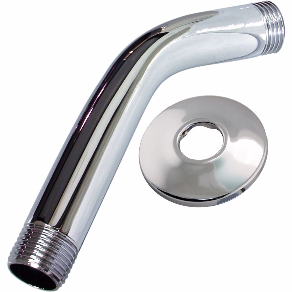 Jones Stephens S01044L 6" Chrome Plated Shower Arm with Flange