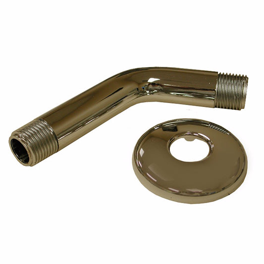 Jones Stephens S01045 8" Chrome Plated Shower Arm with Stainless Steel Flange