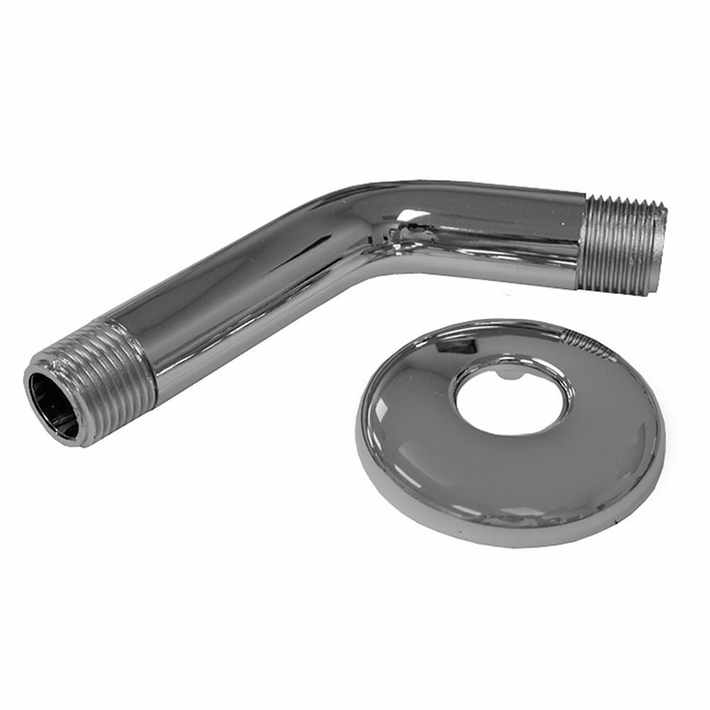 Jones Stephens S01049 1/2" x 6" Chrome Plated Plastic Shower Arm and Flange