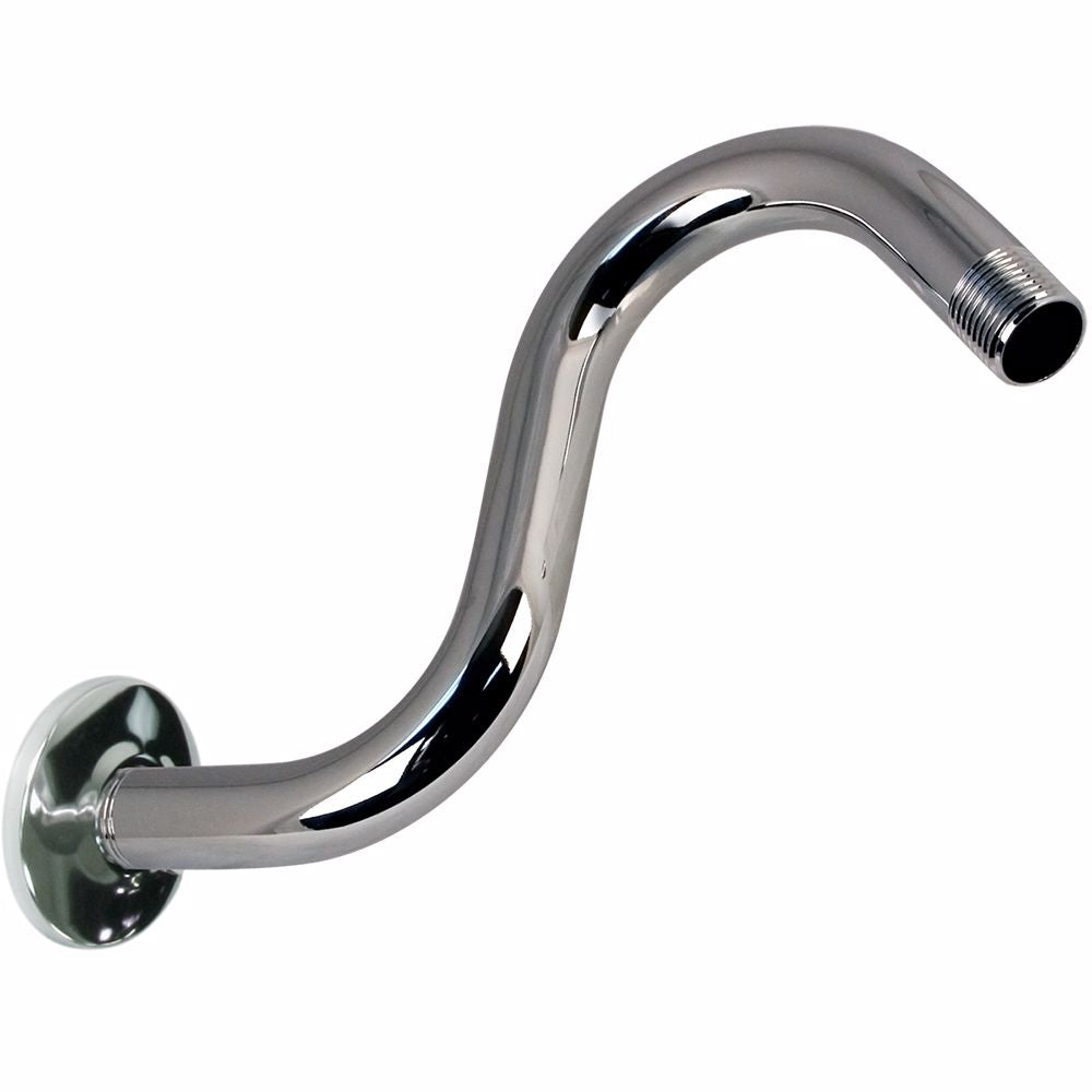 Jones Stephens S01110 Chrome Plated S-Shaped Shower Arm with 6" Rise and Flange