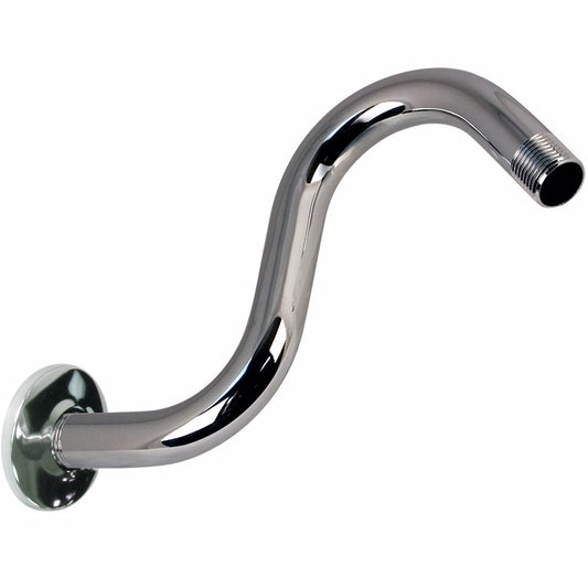 Jones Stephens S01110 Chrome Plated S-Shaped Shower Arm with 6" Rise and Flange