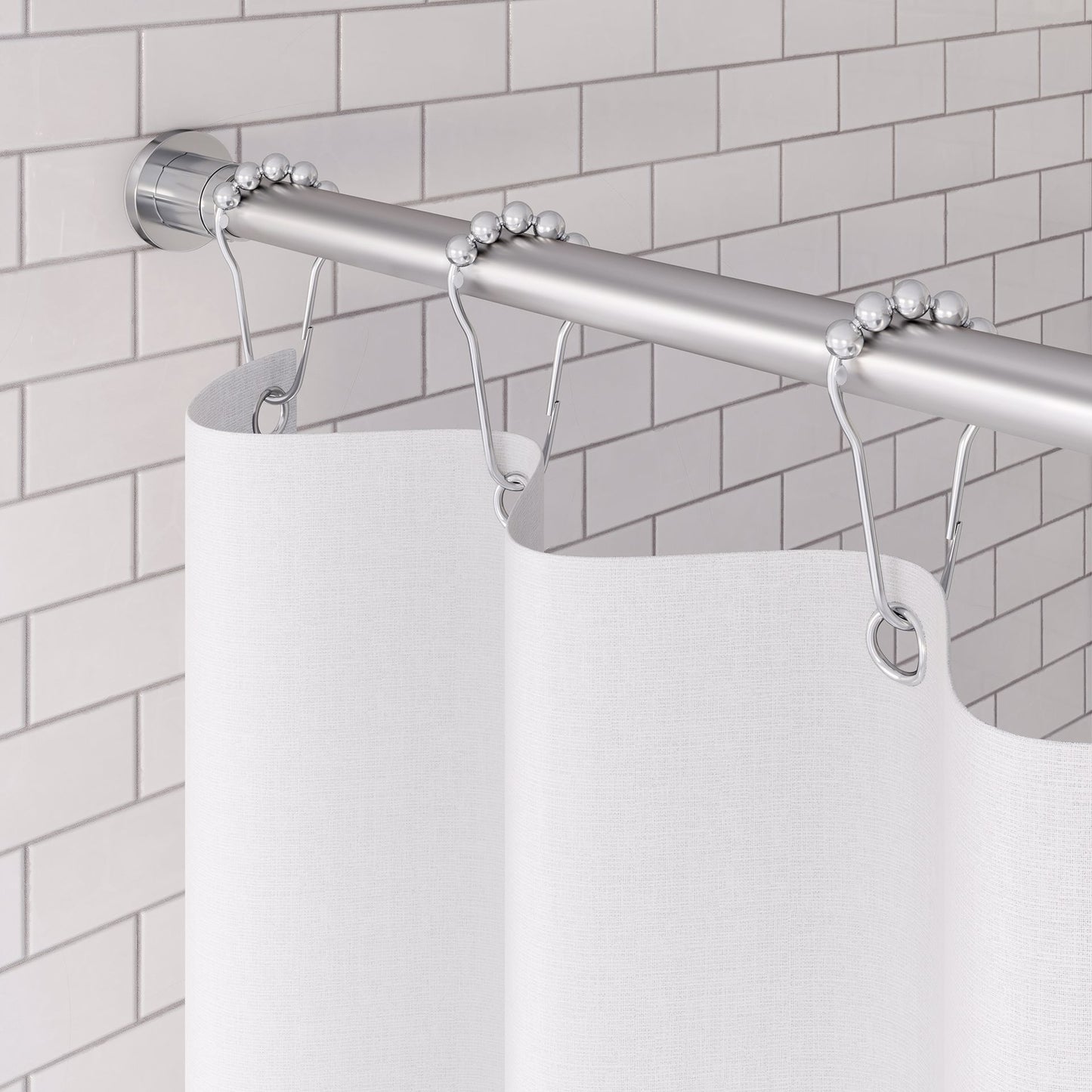 Jones Stephens S02073 5' Aluminum Shower Rod with Plastic Jiffy Flanges, Carton of 10