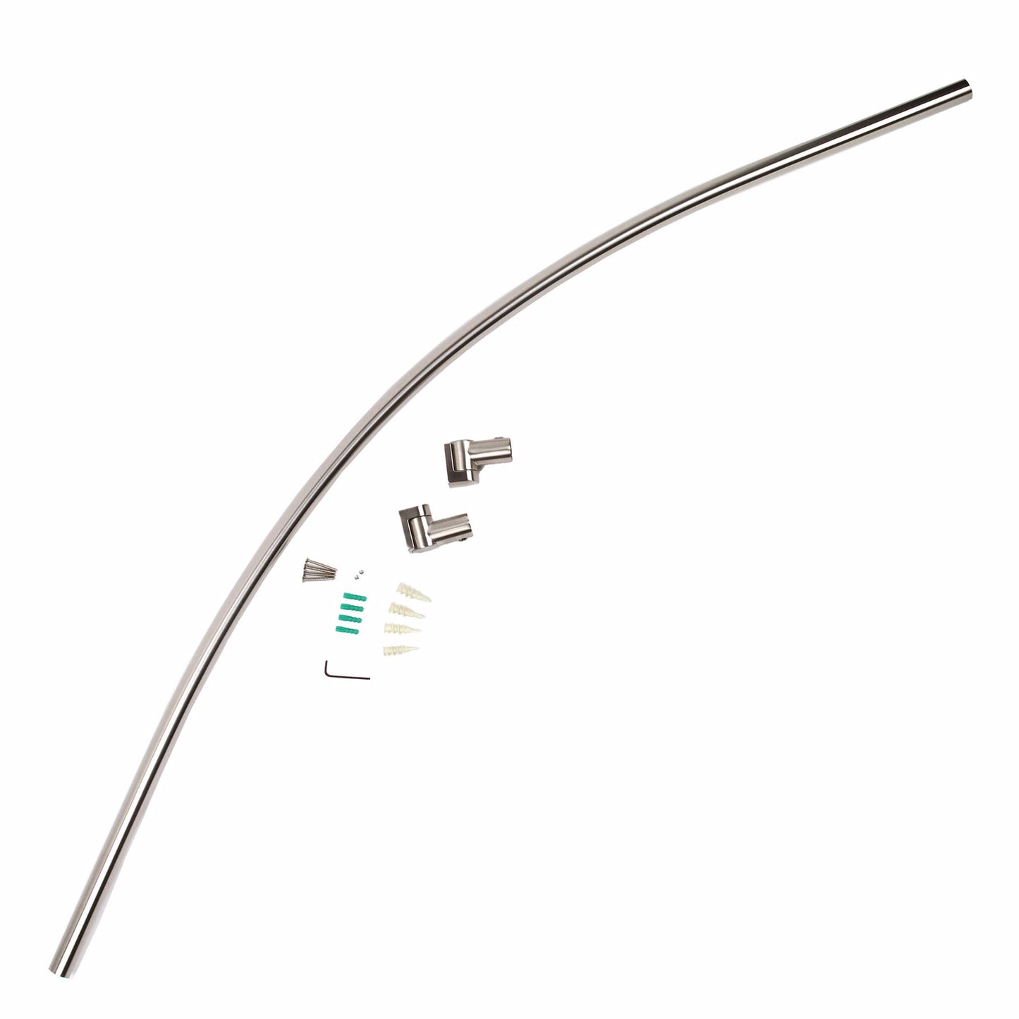 Jones Stephens S02198 Brushed Nickel Contoured Shower Rod with Bracket