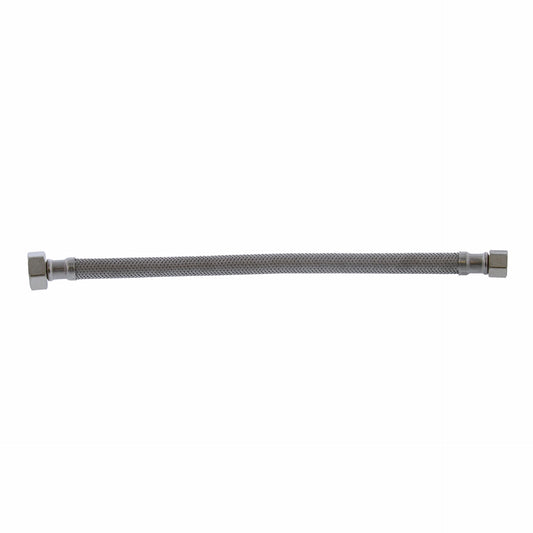 Jones Stephens S04201 3/8" Compression x 1/2" FIP x 12” Braided Stainless Steel Faucet Connector