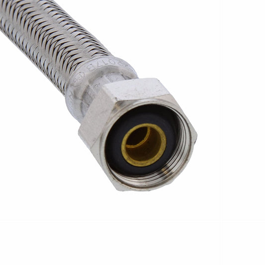 Jones Stephens S04208 1/2" Compression x 1/2" FIP x 20” Braided Stainless Steel Faucet Connector