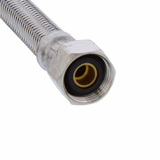 Jones Stephens S04222 1/2" Compression x 7/8" BC x 16” Braided Stainless Steel Toilet Connector