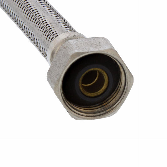 Jones Stephens S04224 1/2" FIP x 7/8" BC x 9” Braided Stainless Steel Toilet Connector