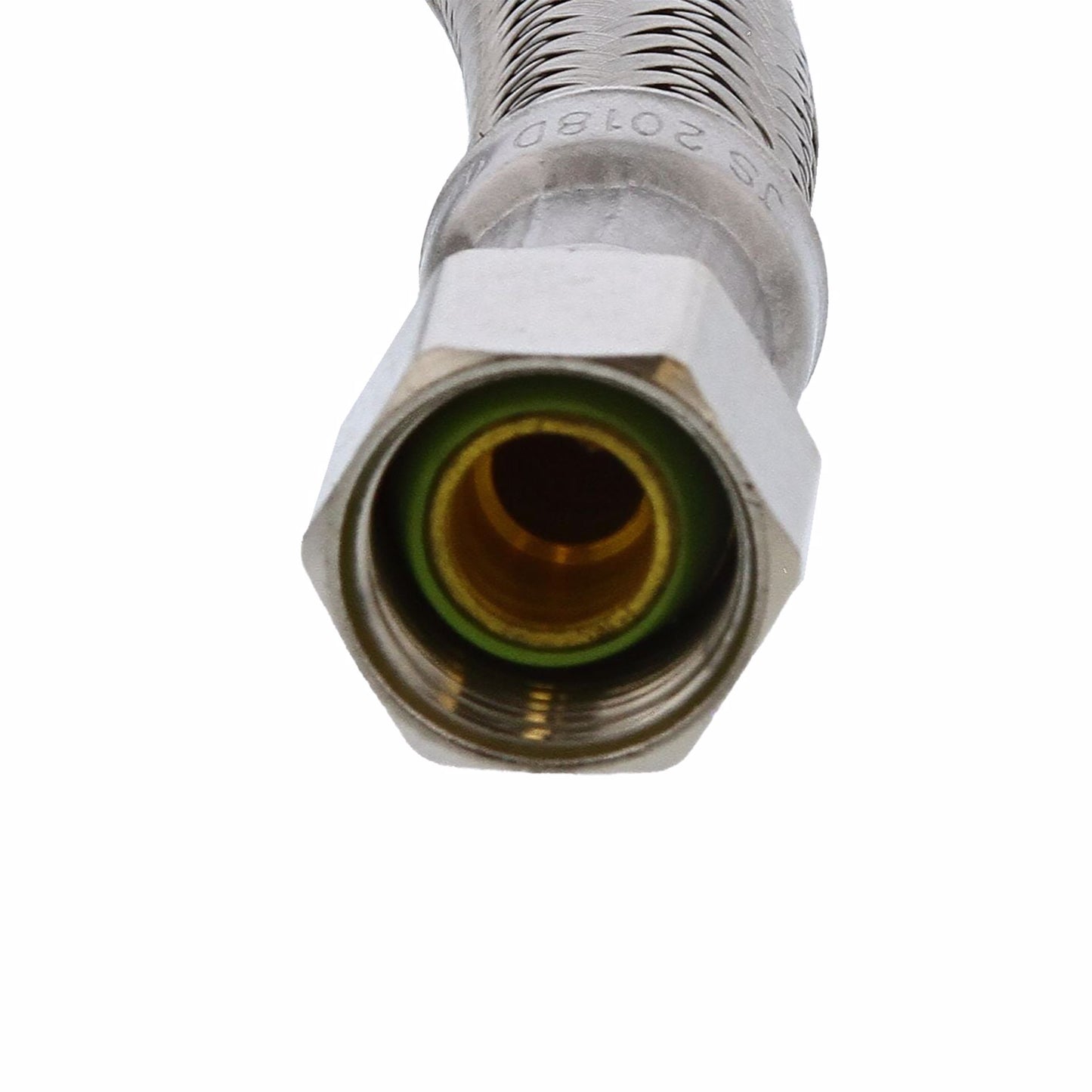 Jones Stephens S04233 3/8" Compression x 3/8" Compression x 48” Braided Stainless Steel Dishwasher Connector with 3/8” MIP 90° Elbow