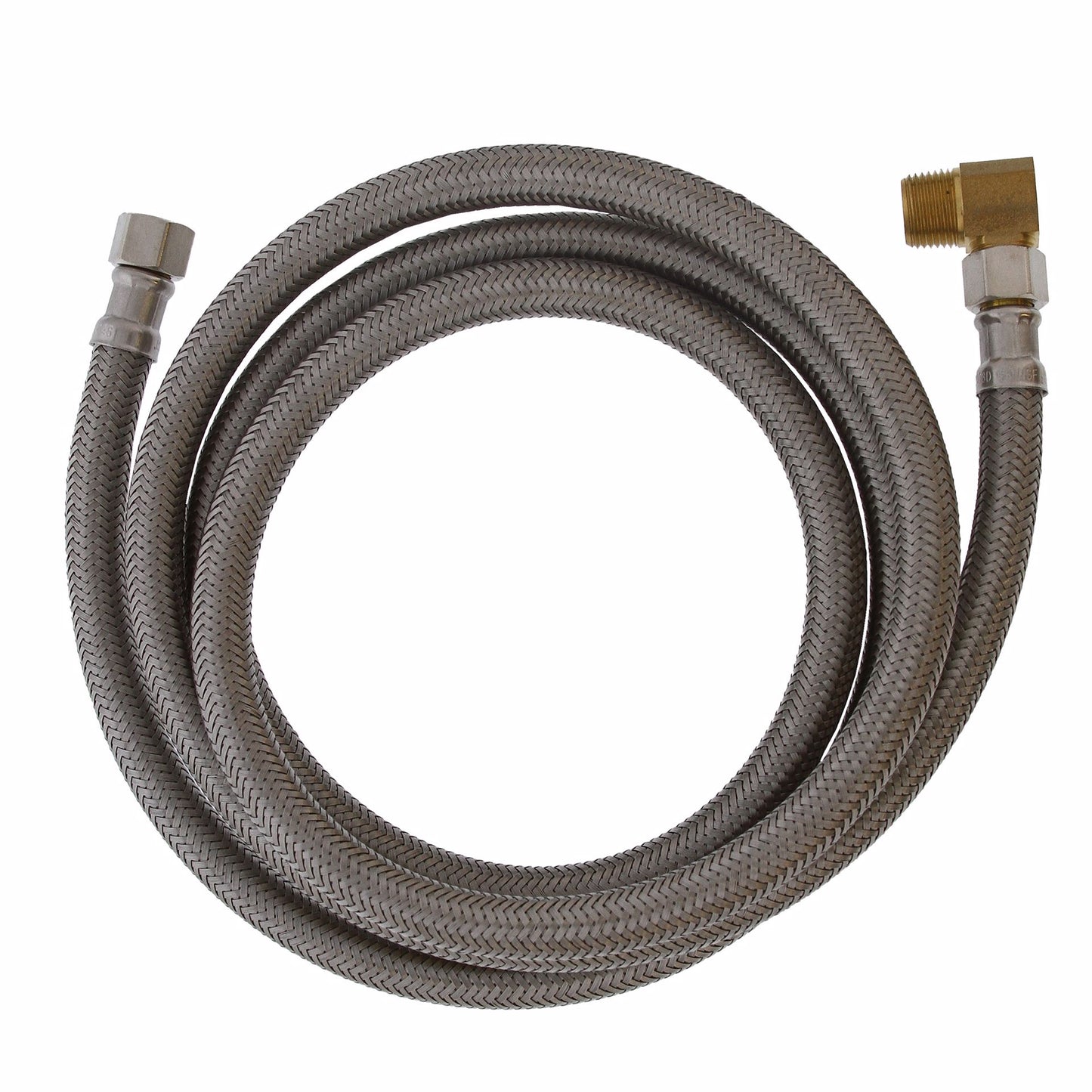 Jones Stephens S04235 3/8" Compression x 3/8" Compression x 72” Braided Stainless Steel Dishwasher Connector with 3/8” MIP 90° Elbow