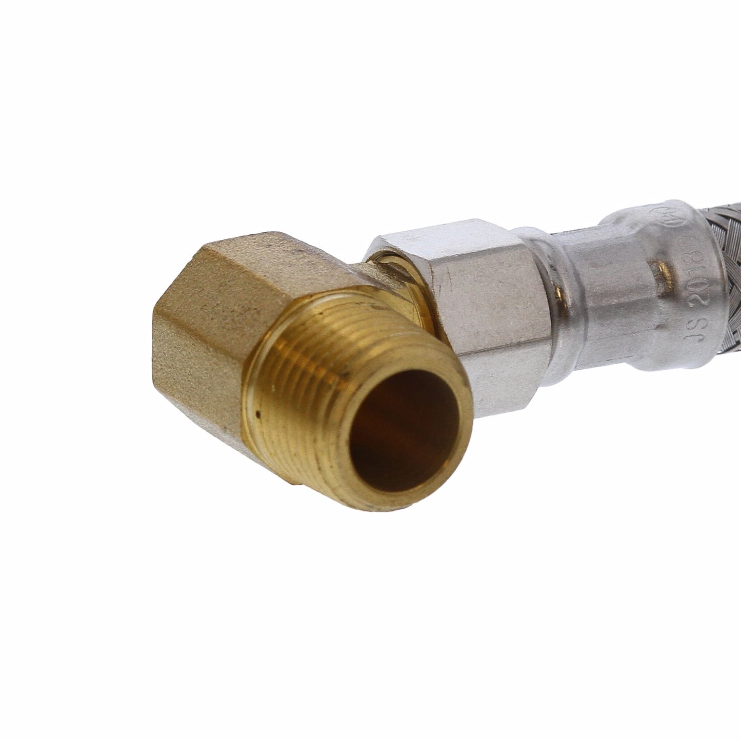 Jones Stephens S04235 3/8" Compression x 3/8" Compression x 72” Braided Stainless Steel Dishwasher Connector with 3/8” MIP 90° Elbow