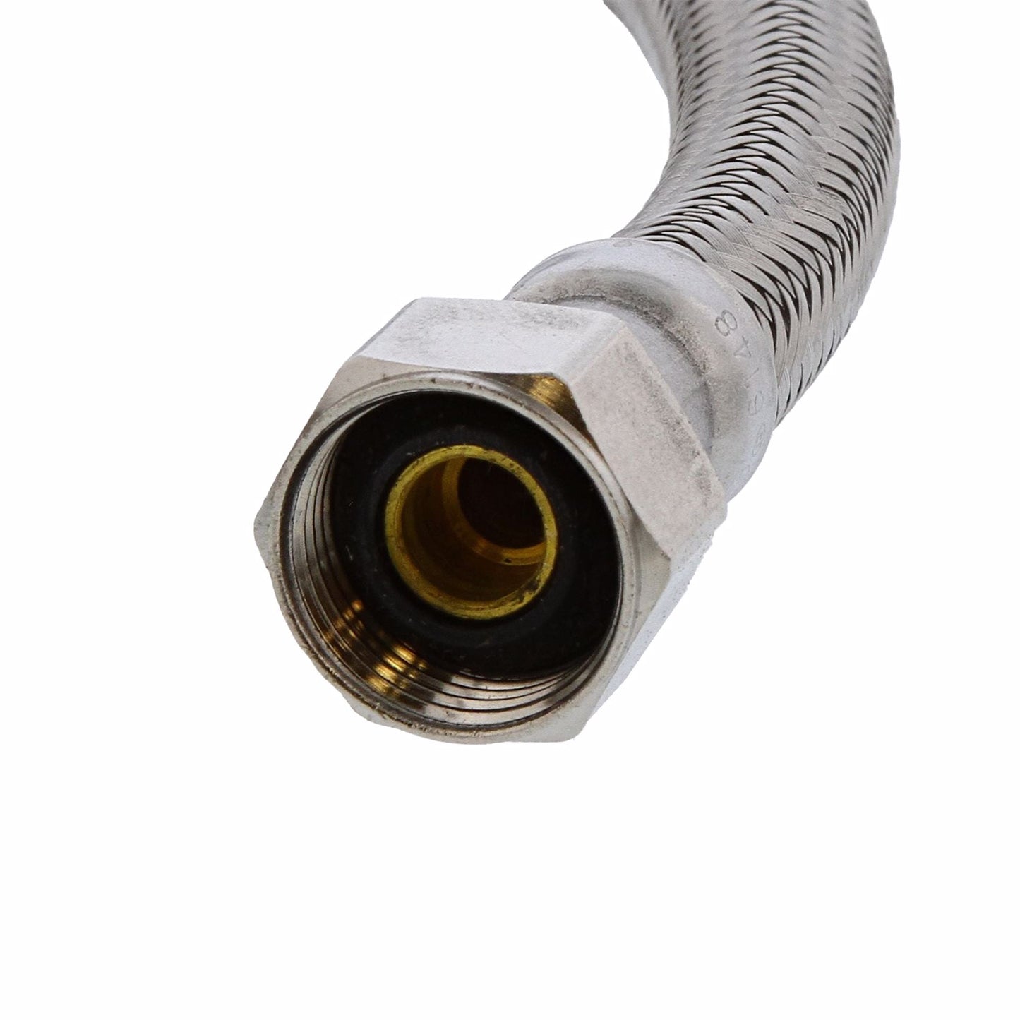 Jones Stephens S04236 1/2" Compression x 3/8" Compression x 48” Braided Stainless Steel Dishwasher Connector with 3/8” MIP 90° Elbow