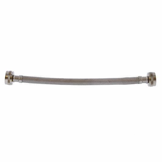 Jones Stephens S04261 3/4" FEM Hose x 3/4" FEM Hose x 12” Braided Stainless Steel Washing Machine Connector