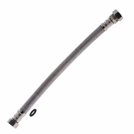 Jones Stephens S04354 3/4" FIP x 3/4" COMP x 18" Braided Stainless Steel Water Heater Connector