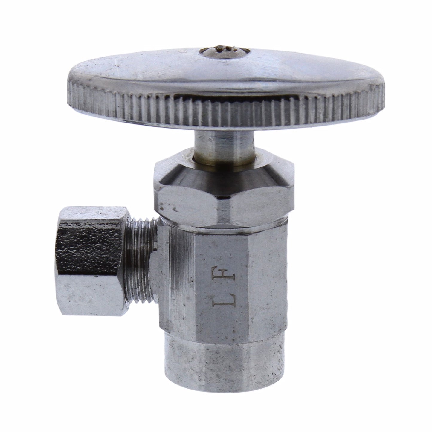 Jones Stephens S10325 1/2" SWT x 3/8" OD Comp Multi-Turn Angle Supply Stop Valve, Chrome Plated