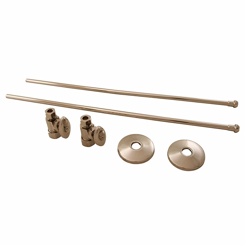 Jones Stephens S1035PS Polished Stainless 3/8" x 20" Lavatory Supply and 3/8" x 5/8" Straight Stop Kit