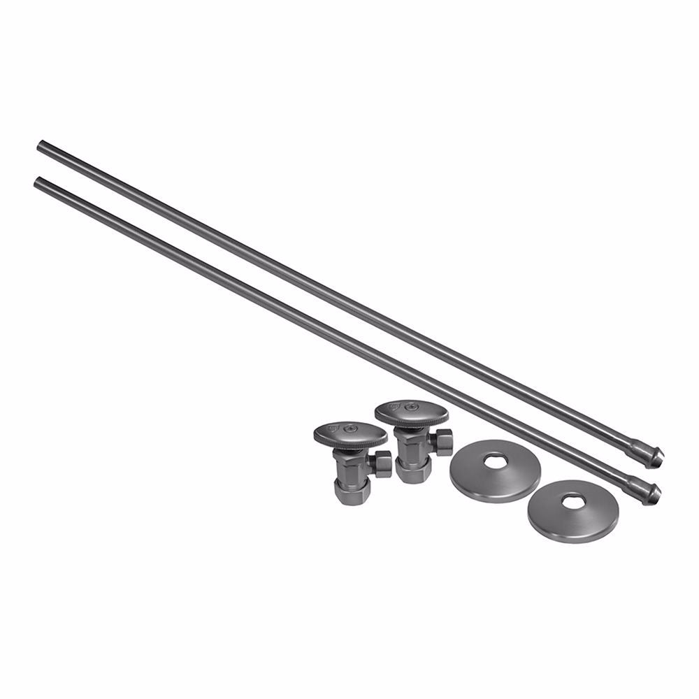 Jones Stephens S1036BN Brushed Nickel 3/8" x 20" Lavatory Supply and 3/8" x 5/8" Angle Stop Kit