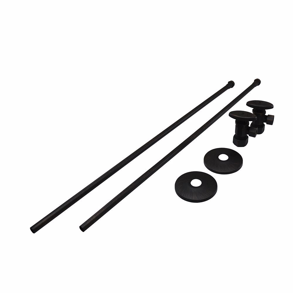 Jones Stephens S1036WB Old World Bronze 3/8" x 20" Lavatory Supply and 3/8" x 5/8" Angle Stop Kit