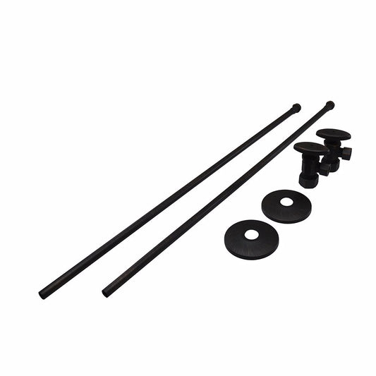Jones Stephens S1036WB Old World Bronze 3/8" x 20" Lavatory Supply and 3/8" x 5/8" Angle Stop Kit