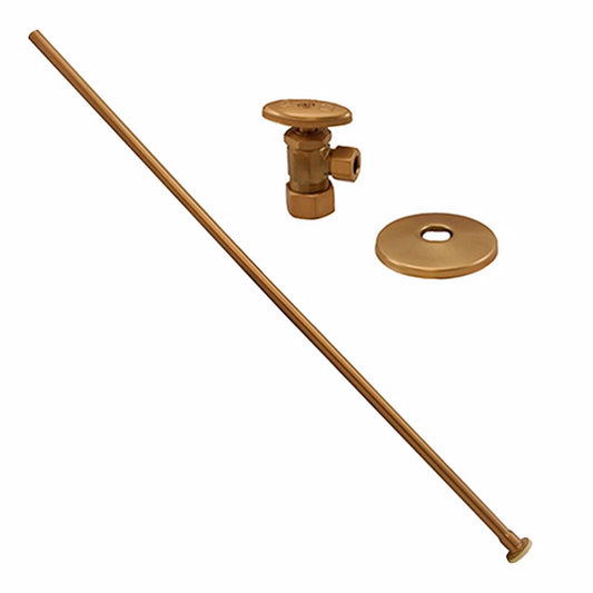 Jones Stephens S1037BB Brushed Bronze 3/8" x 20" Closet Supply and 3/8" x 5/8" Angle Stop Kit