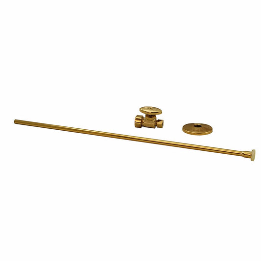 Jones Stephens S10381 Polished Brass 3/8" x 20" Closet Supply and 3/8" x 5/8" Straight Stop Kit