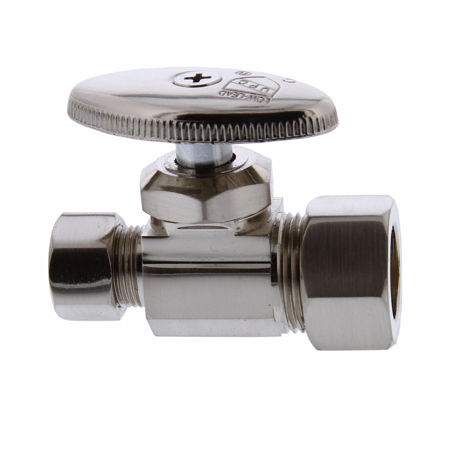Jones Stephens S4312BN 5/8" Comp x 3/8" Comp Multi-Turn Straight Supply Stop Valve, Brushed Nickel