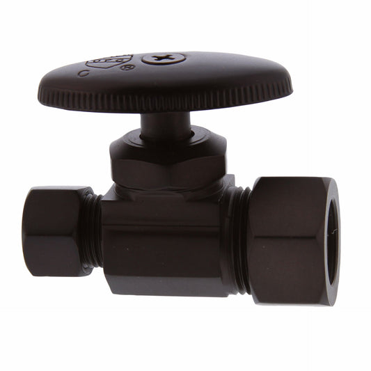 Jones Stephens S4312RB 5/8" Comp x 3/8" Comp Multi-Turn Straight Supply Stop Valve, Oil Rubbed Bronze