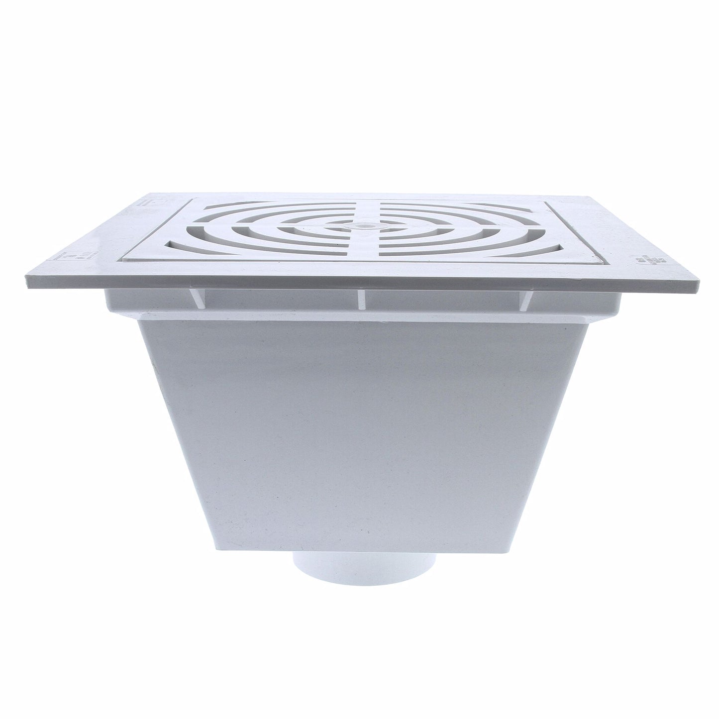 Jones Stephens S49094 4" PVC Hub Fit Floor Sink with Full Top Grate and Flat Bottom Grate