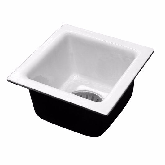 Jones Stephens S55112 2" No Hub Porcelain Coated Floor Sink, 6" Deep