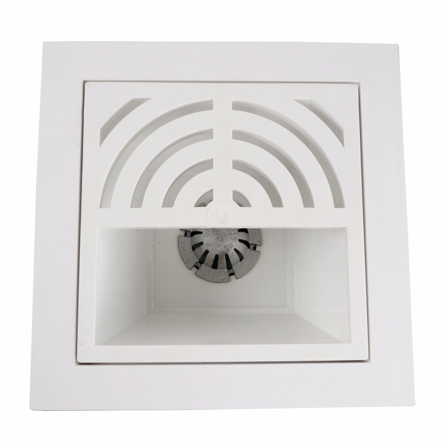 Jones Stephens S59044 4" PVC Pipe Fit Floor Sink with 1/2 Top Grate and Dome Bottom Grate